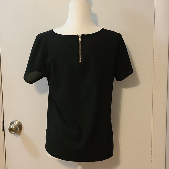 Paper Crane black sheer shirt with cut outs - Picture 8 of 9